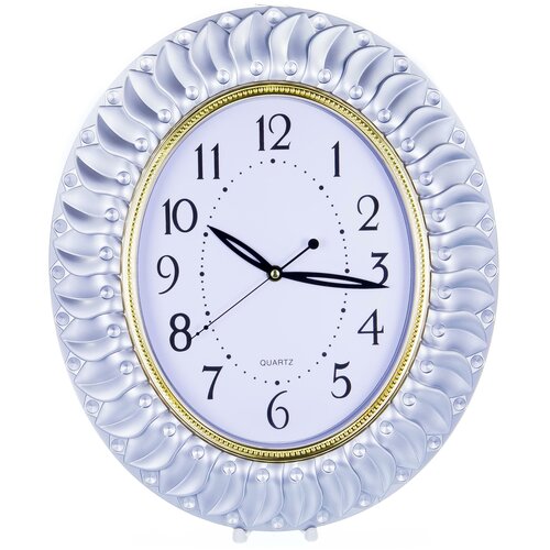 фото Часы настенные овальные home art "серебряные перья" 432x377 см balsford