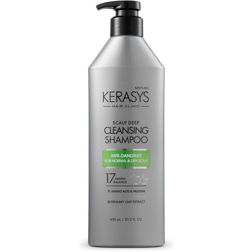 KeraSys шампунь For Scalp Care Deep Cleansing Anti-Dandruff Лечение кожи головы Освежающий для сухой, чувствительной и нормальной кожи головы, 600 мл