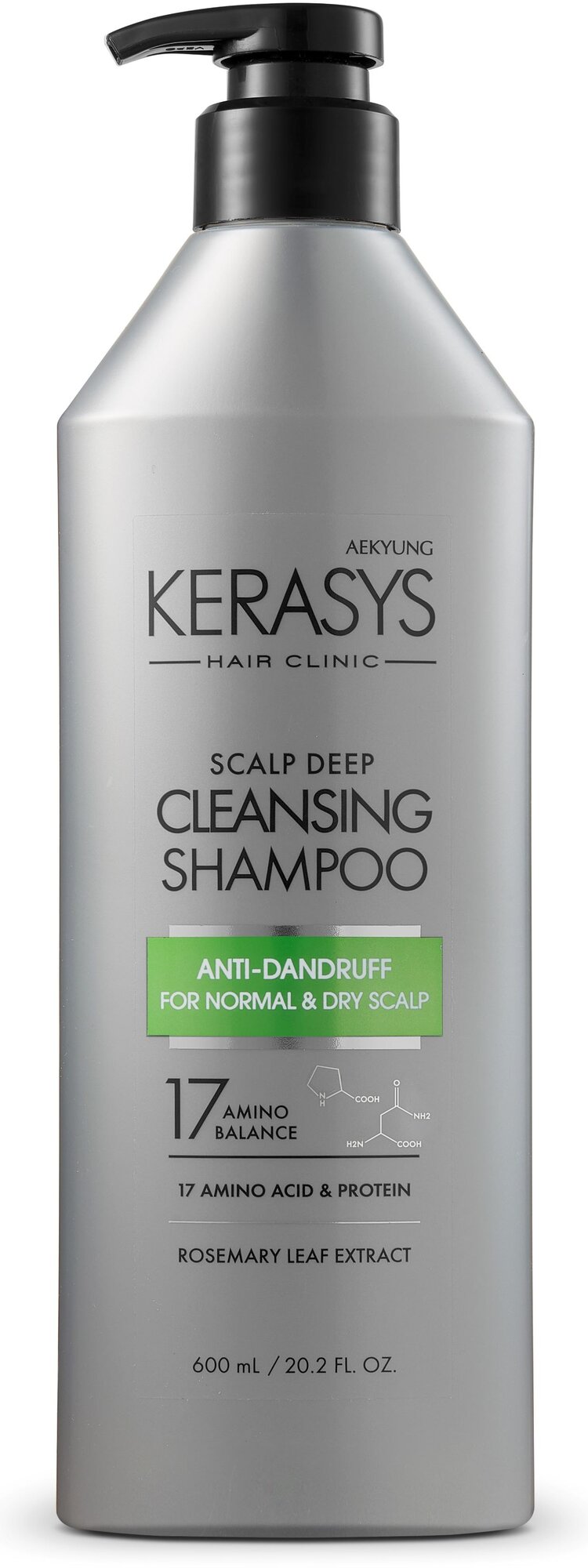 KeraSys шампунь For Scalp Care Deep Cleansing Anti-Dandruff Лечение кожи головы Освежающий для сухой, чувствительной и нормальной кожи головы, 600 мл