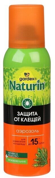 Аэрозоль от клещей на одежду Gardex Naturin, с дополнительной защитой, 100 мл 9606221