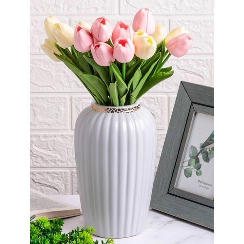 Ваза керамическая 23х8см 202 белая 1206₽