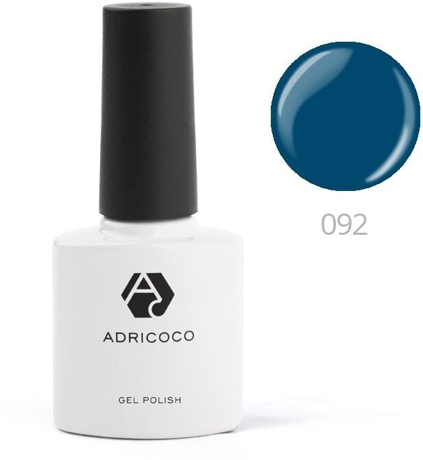 Цветной гель-лак ADRICOCO №092 морской синий (8 мл.)