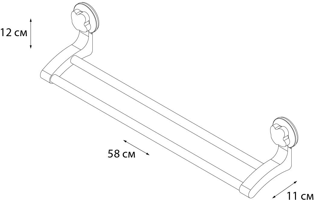 Полотенцедержатель Fixsen Grampus трубчатый двойной 55 см, белый (GR-7078) - фотография № 10