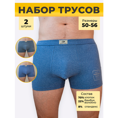 Трусы Vericoh, 2 шт., размер 4XL, голубой, серый