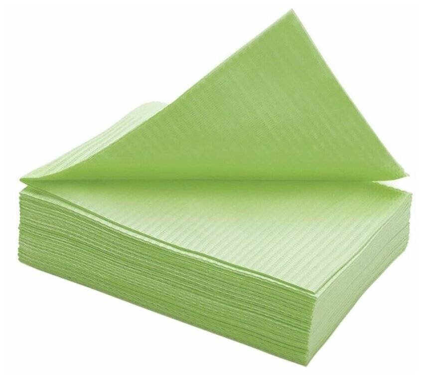 Салфетка Салфетки ламинир, 33x45см, зеленые 500 шт/уп, бумага + п/э - фотография № 1
