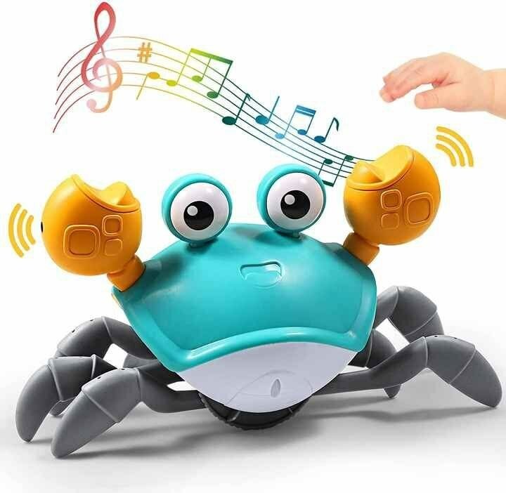 Интерактивная детская музыкальная сенсорная робот игрушка Tripla веселый бегающий краб