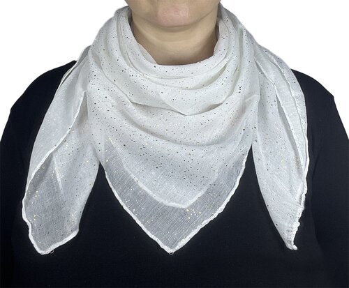 Платок Lili Scarf, хлопок, 90х90 см, белый