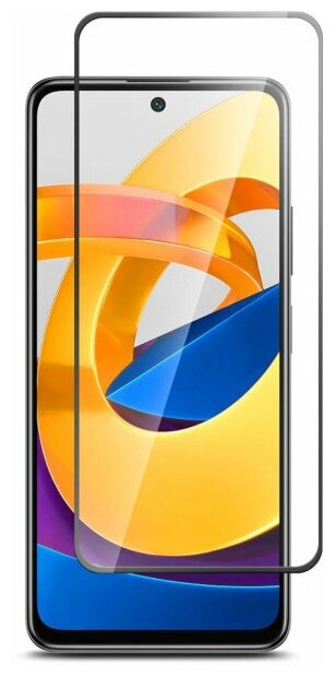 Защитное стекло для экрана BORASCO Full Glue для Xiaomi Poco M4 Pro 5G антиблик, 74 х 161 мм, 2.5D, 1 шт, черный [70104] - фото №1