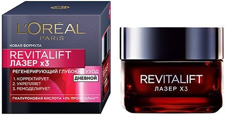 Уход для лица дневной регенерирующий LOREAL REVITALIFT лазер 3 (корректирует морщины, укрепляет, ремоделирует) 50 мл