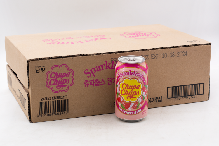 Напиток Chupa Chups Sparkling Strawberry 0.345л Упаковка 24 шт