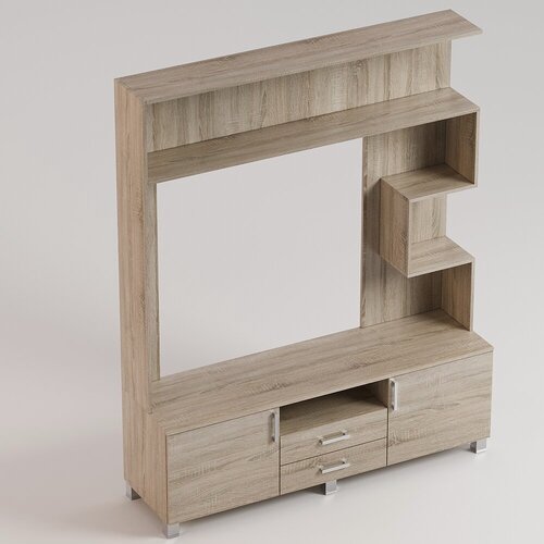 Изображение товара Стенка СТН-6+МТВ-1 дуб сонома (ШхГхВ) (1300х400х1800)мм, 2 ящика, 2 дверки, "Колизей мебель"