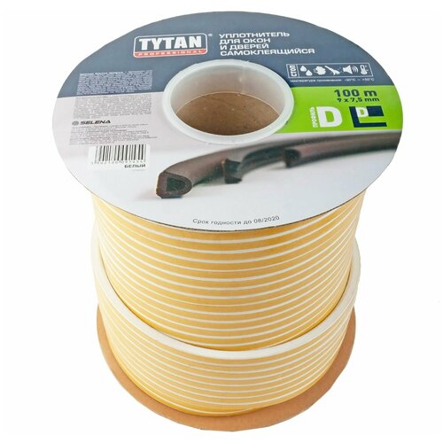 Уплотнитель TYTAN Professional D 50 м x 12 мм x 10 мм Черный уплотнитель tytan professional d 100 м x 9 мм x 7 5 мм коричневый