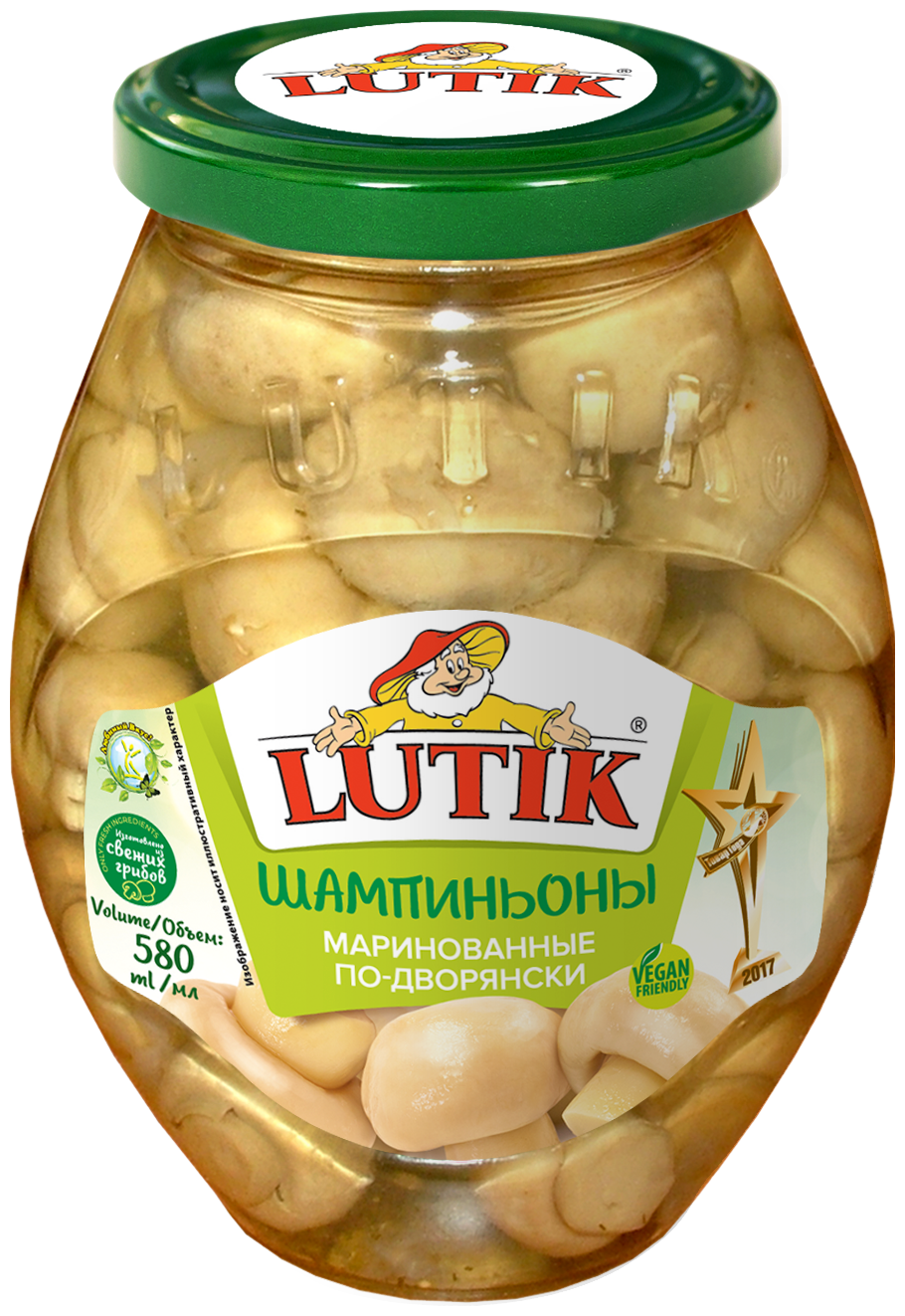 Шампиньоны маринованные LUTIK по-дворянски, 580мл