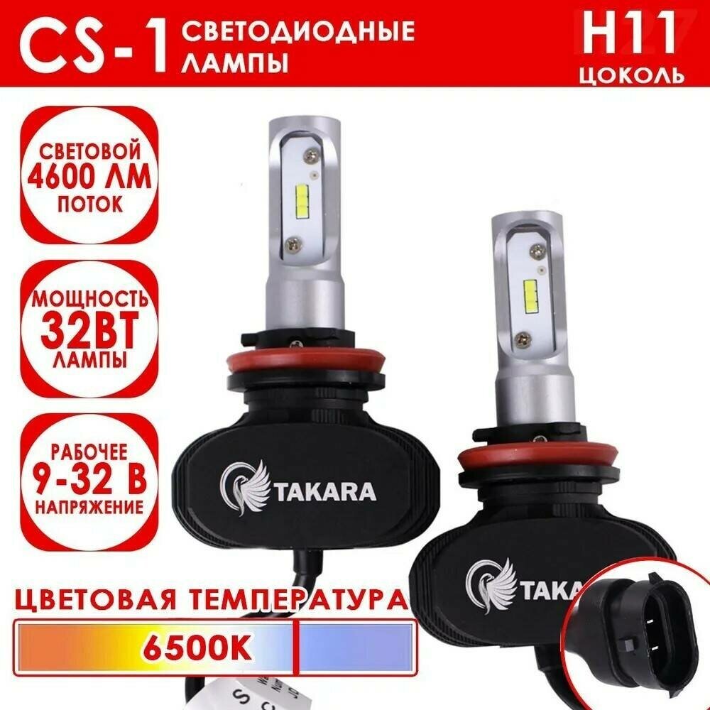 Светодиодные лампы Takara CS-1 цоколь H11 6500K 32W (2 Шт)