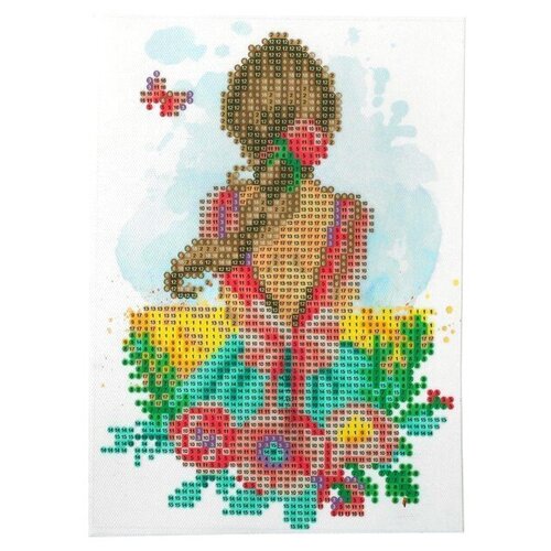 фото Алмазная мозаика с частичным заполнением «девушка», 15 х 21 см, холст. набор для творчества школа талантов