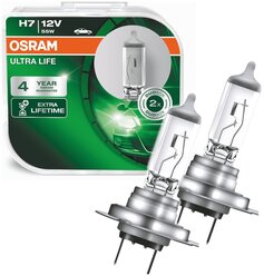 Лампа автомобильная галогенная OSRAM ULTRA LIFE H7 64210ULT-HCB 12V 55W 2 шт.