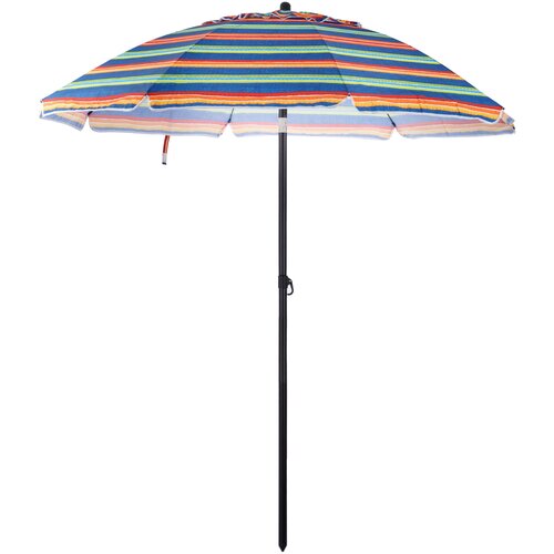 Пляжный зонт, 2,2 м, оксфорд, с клапаном, с наклоном (синий/принт 