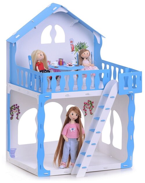 KRASATOYS кукольный домик Марина, 000266, белый/голубой