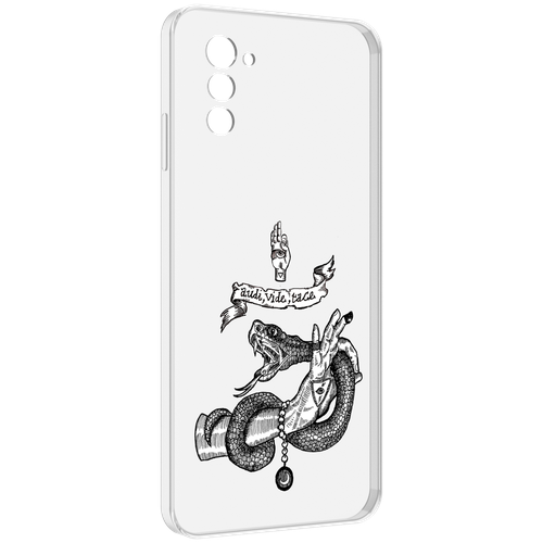 Чехол MyPads змея на руке рисунок для UleFone Note 12 / Note 12P задняя-панель-накладка-бампер
