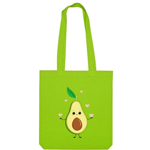Сумка шоппер Us Basic, зеленый сумка авокадо с сердечками оранжевый