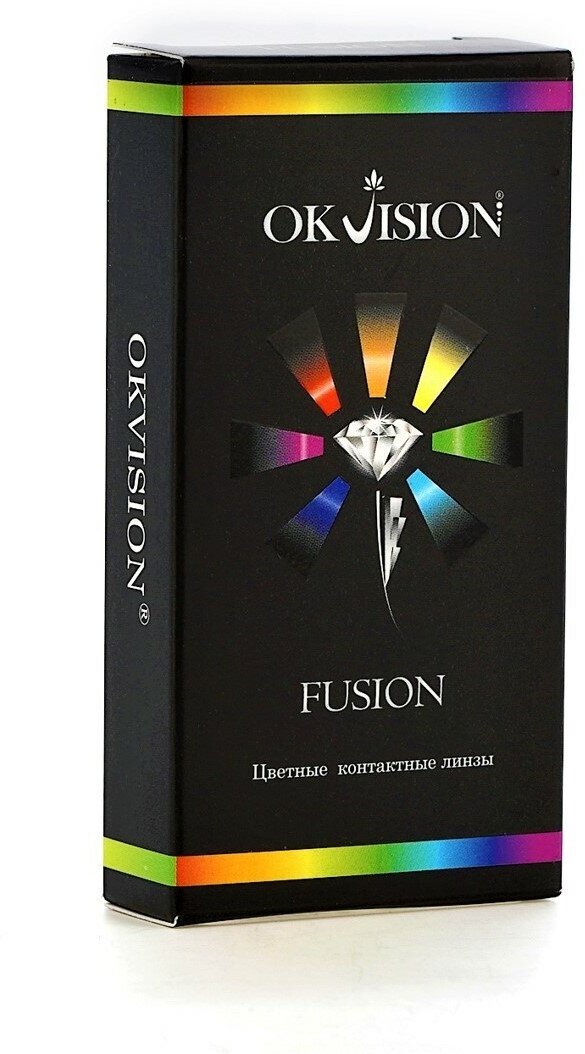 Цветные контактные линзы OKVision Fusion 3 месяца, -1.50 8.6, Blue 2, 2 шт.