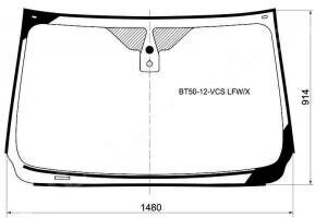 BT50-12-VCS LFW/X Стекло лобовое + дд FORD RANGER PICK UP 11-15 /MAZDA BT50 11-