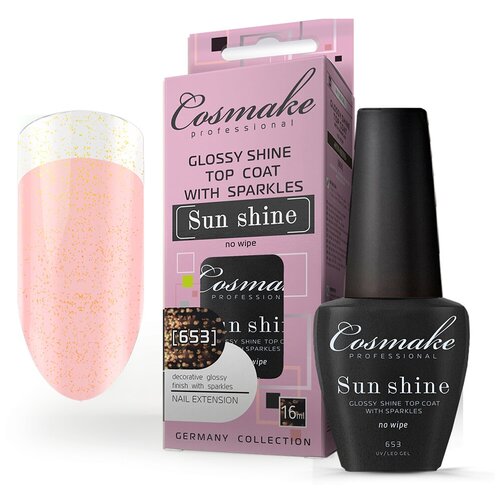 Cosmake Верхнее покрытие Glossy Shine Top, sun shine №653, 16 мл