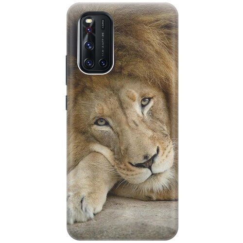 фото Cиликоновый чехол на vivo v19 / виво в19 с принтом "спокойный лев" gosso