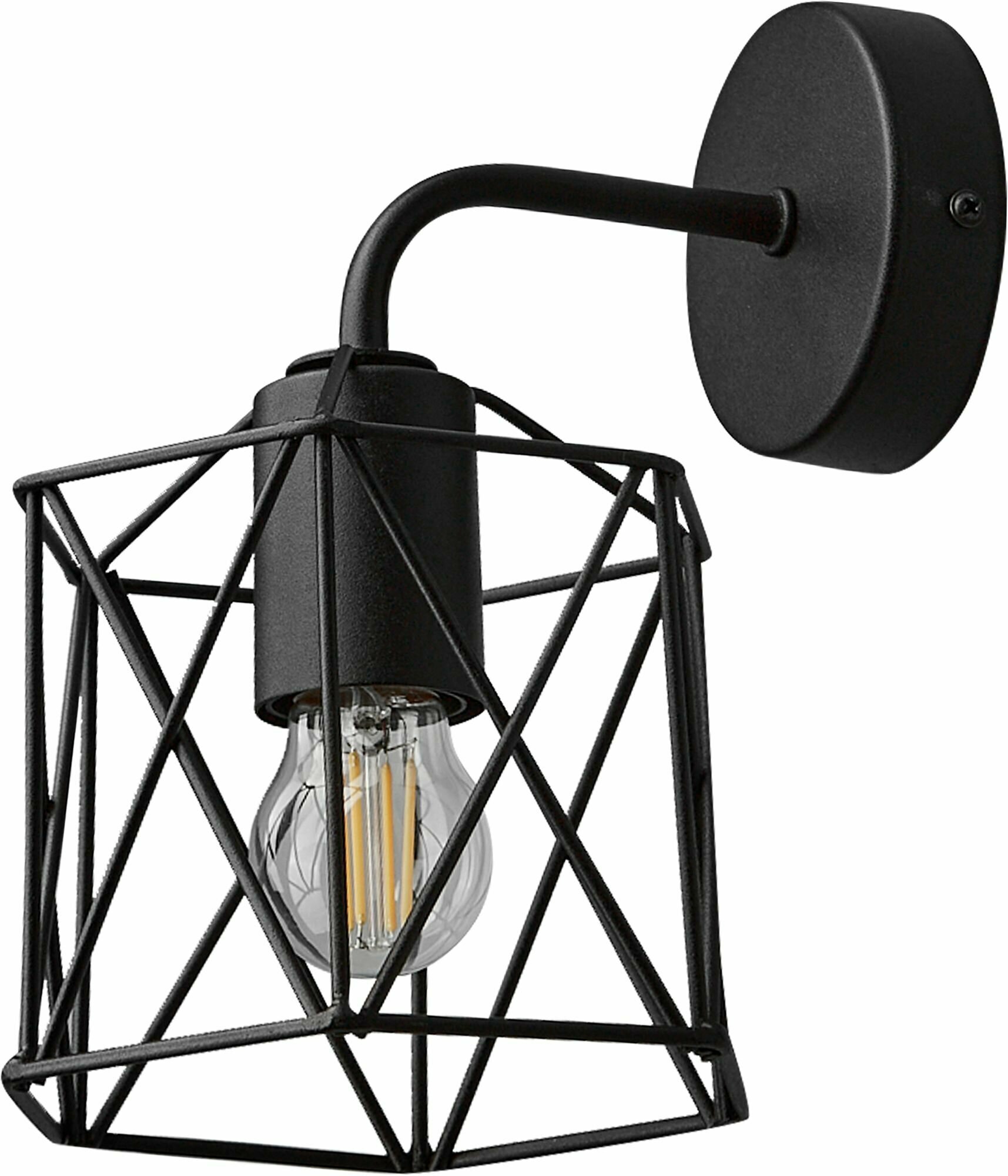 Настенный светильник бра Vitaluce Актавия блэк 1 лампа 3м E27 цвет черный матовый