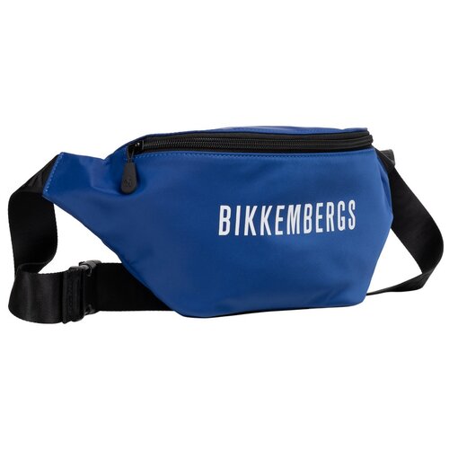 сумка поясная bikkembergs черный Сумка поясная BIKKEMBERGS, фактура гладкая, синий