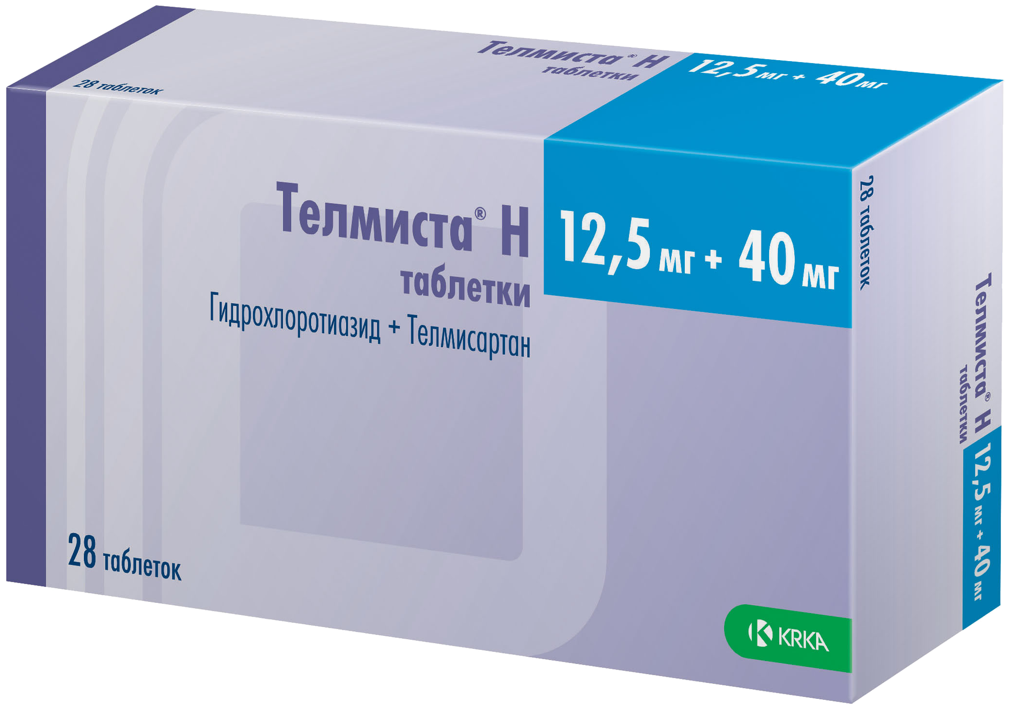 Телмиста Н таб., 12.5 мг + 40 мг, 28 шт.