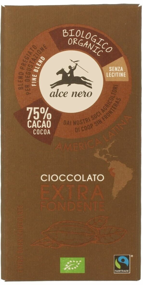 Шоколад Alce Nero горький БИО, 100 г
