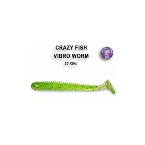 Приманка силиконовая Crazy Fish Vibro Worm 3.4 8,5см, 12-85-20-6, 5 упаковок силиконовая приманка мягкая съедобная crazy fish vibro worm 2 50 мм 3 50 4 1 8 шт