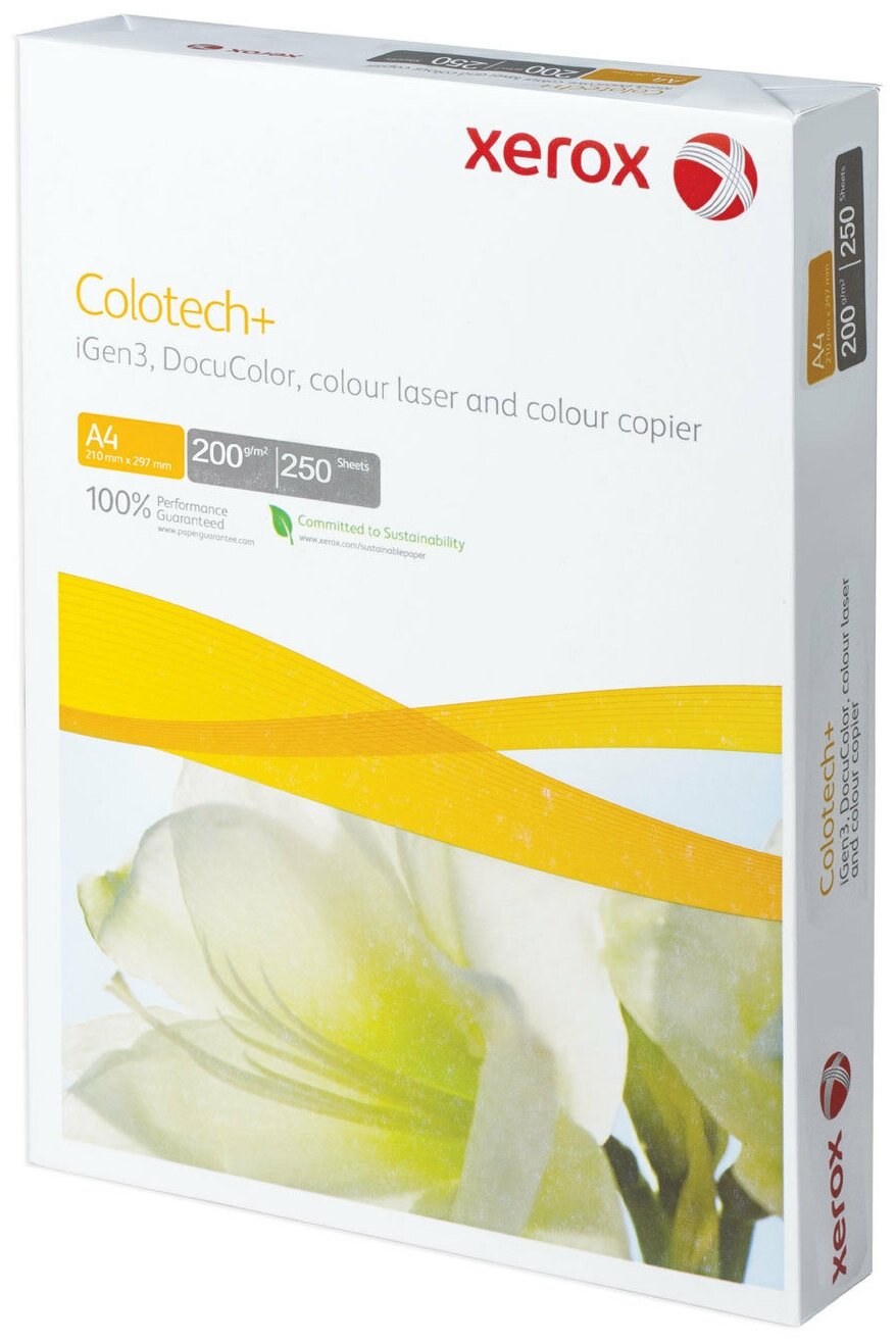 Бумага для цв. лазер. печ. Xerox Colotech + ( A4, 200 г/кв. м, 250)