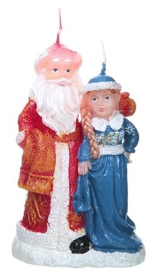 фото Новогодняя свеча Snowmen "Дед Мороз и Снегурочка" ,18 см, 390 г. (Е51219)