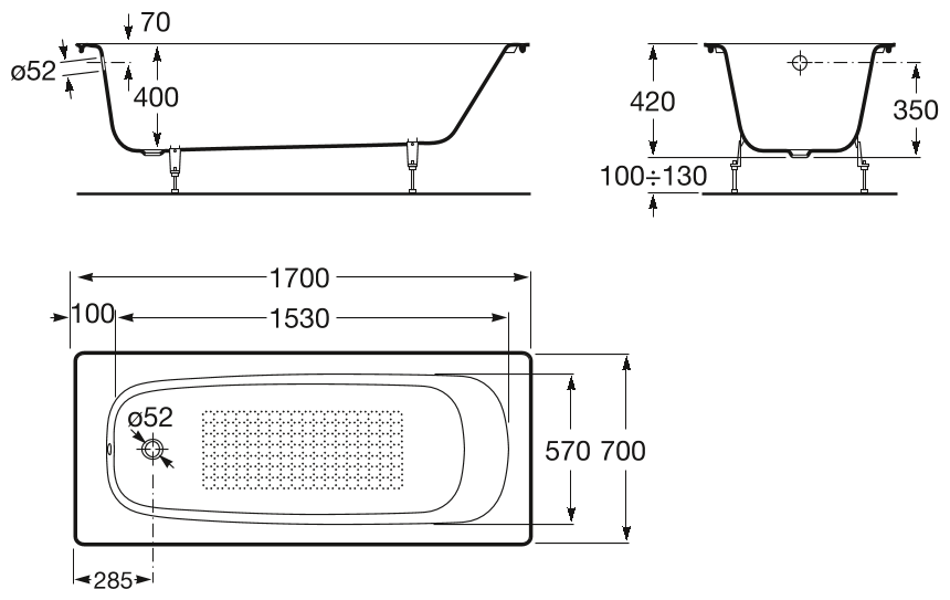 Ванна Roca Continental 21291100R - фото №2