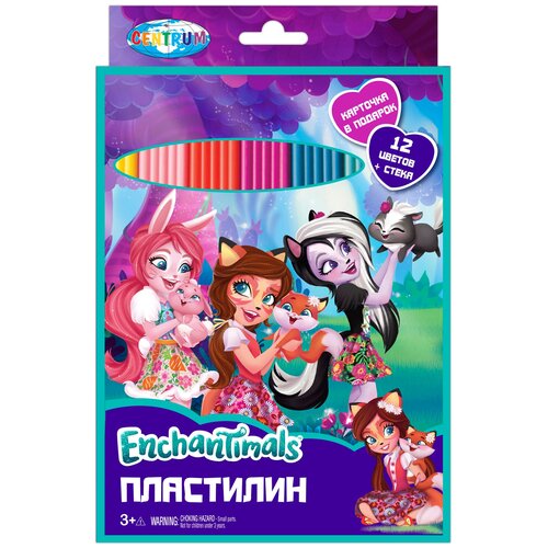 Пластилин CENTRUM Enchantimals 12 цветов (88617) 12 цв. пластилин centrum панно enchantimals 88677 10 цв