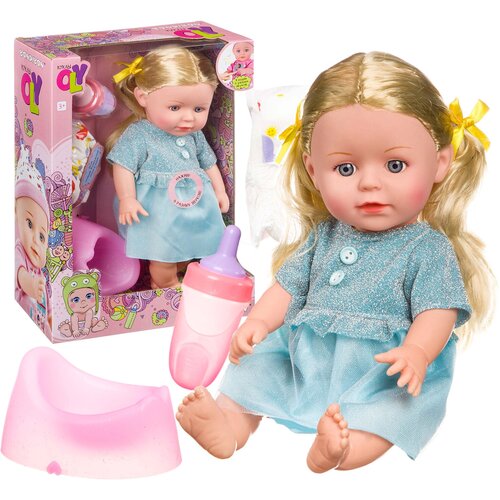Кукла Bondibon Oly, в платье, ВВ4263, голубой, 36 см куклы и одежда для кукол bondibon пупс мальчик oly со звуком и аксессуарами 15 см вв4327