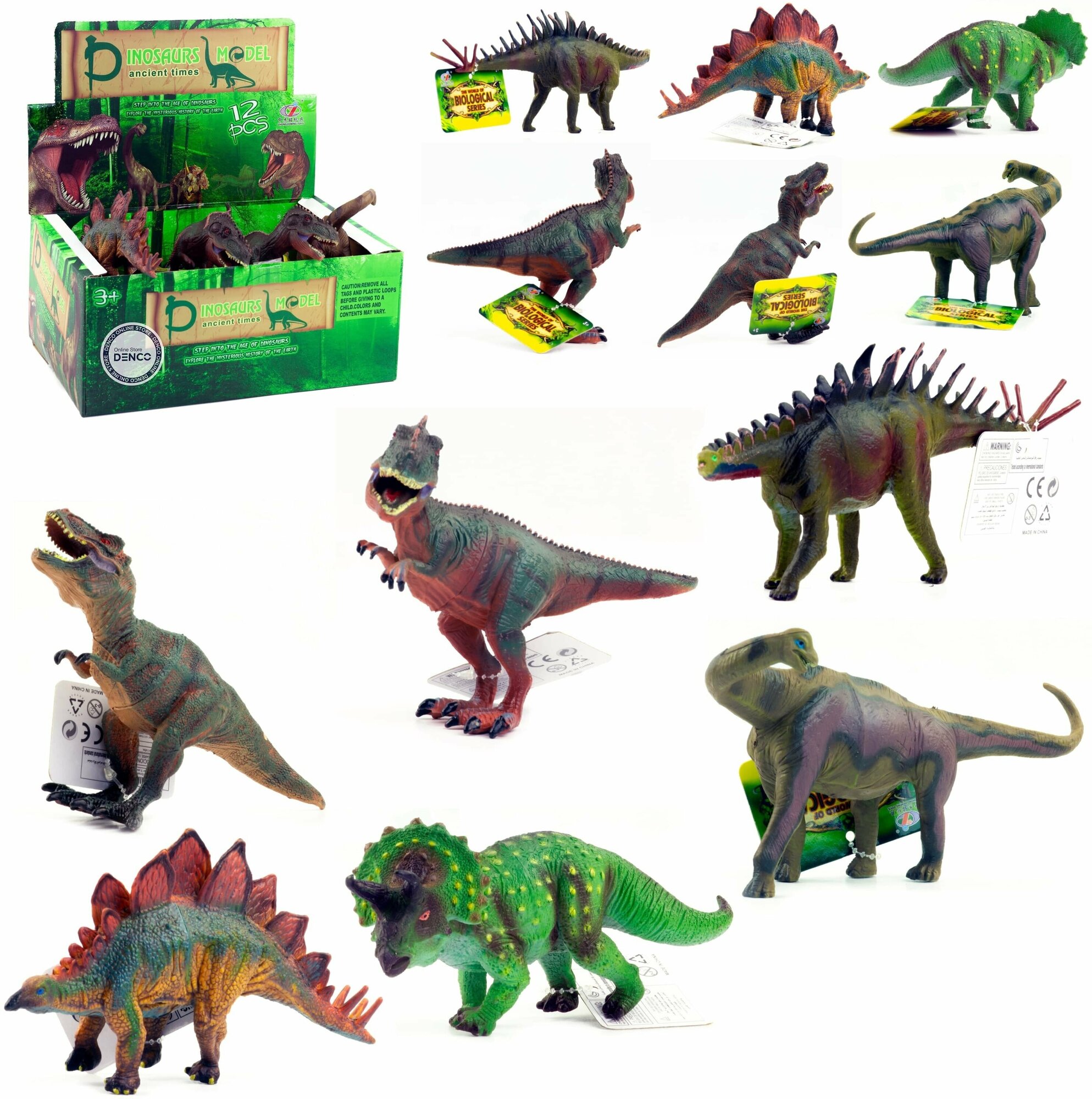 Набор фигурки игрушки динозавры 22 см. мир юрского периода 6 штук