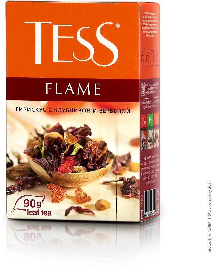 Чай байховый травяной Tess Flame Herbal 90г к/п
