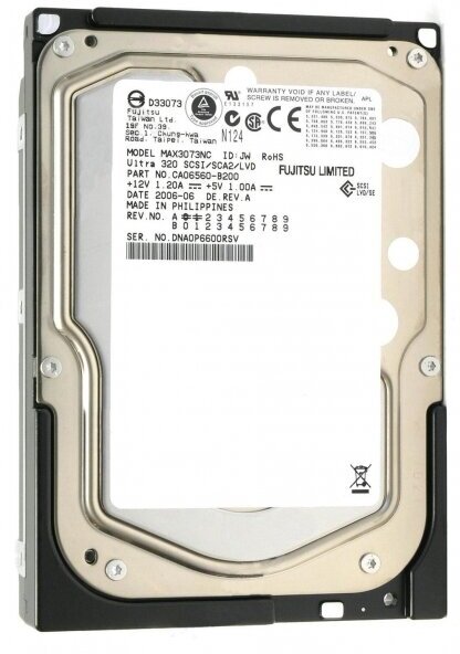 Жесткий диск Fujitsu MAX3073NC 73,5Gb U320SCSI 3.5" HDD