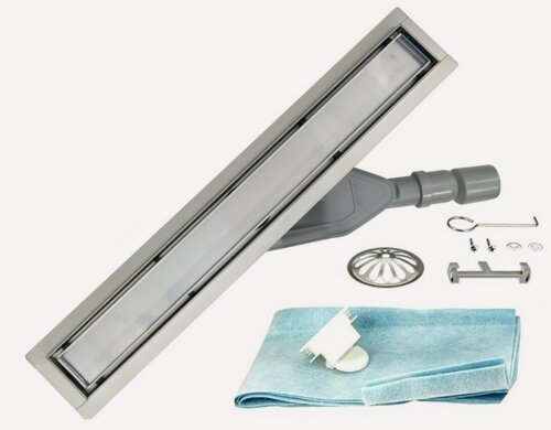 Изображение товара Водоотводящий Желоб (Лоток) Arianda 1100 мм Душевой Трап (Лоток) ALMAes Сухой И Гидрозатвор Нержавеющая Сталь