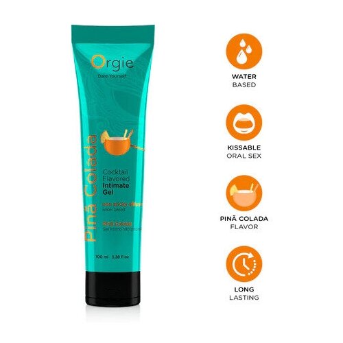 фото Съедобный интимный гель orgie lube tube cocktail pina colada, 100 мл