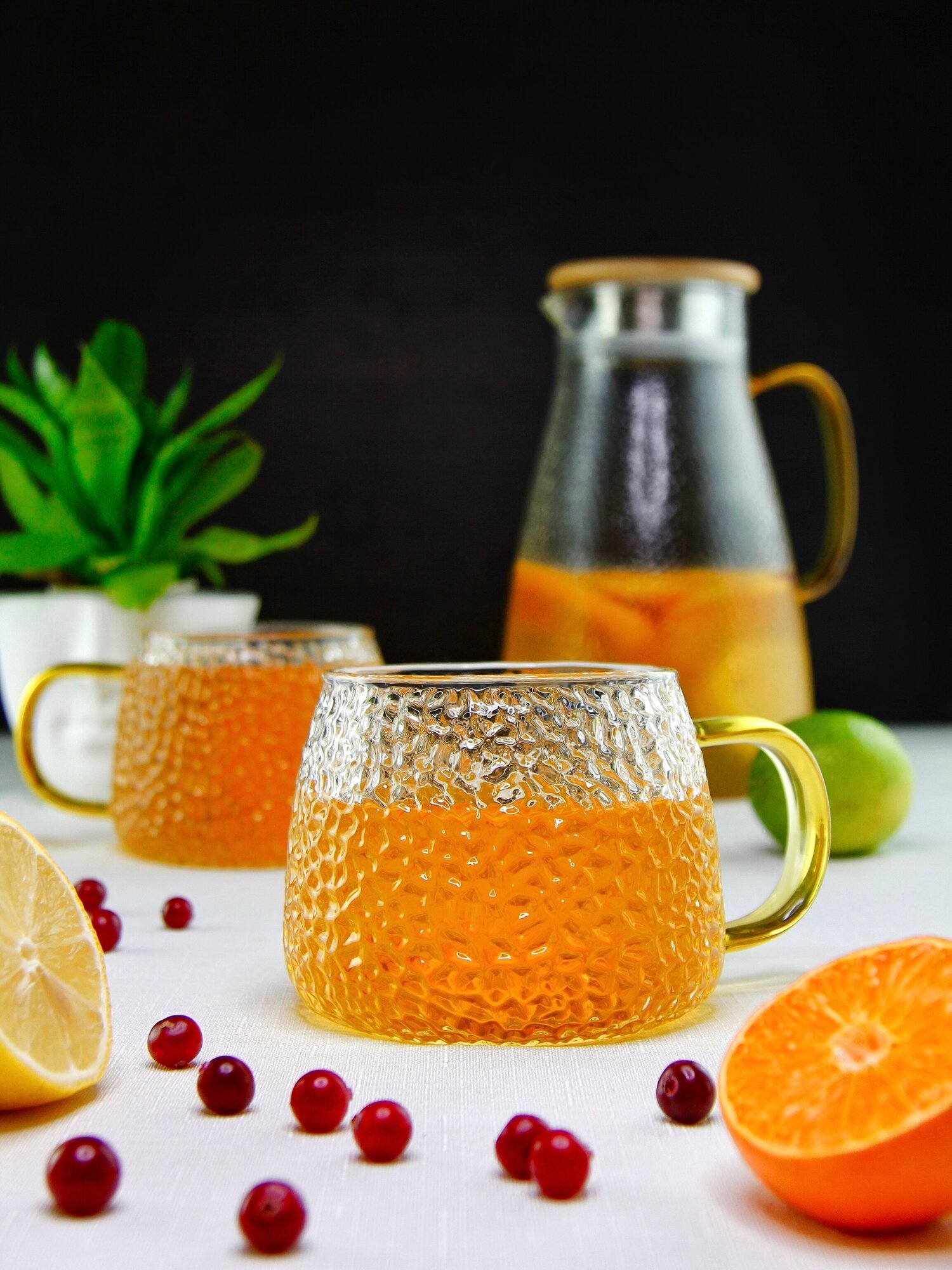 Кружка TeaStar, боросиликатное, рельефное стекло, 450мл, 2шт — фото 1
