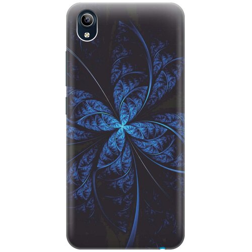 фото Re:pa накладка transparent для vivo y91c с принтом "темно-синяя абстракция"