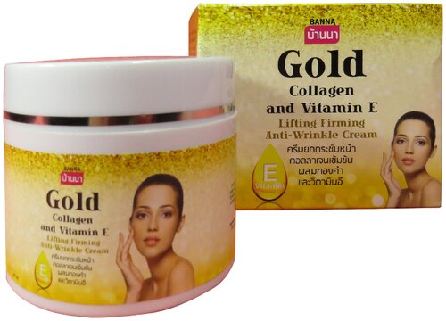 Banna Gold Lifting Firming Anti-Wrinkle Cream Крем для лица с золотом, коллагеном и витамином Е, 100 мл