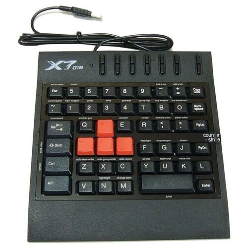 Клавиатура A4Tech X7-G100, черный клавиатура a4tech x7 g100 черная игровая