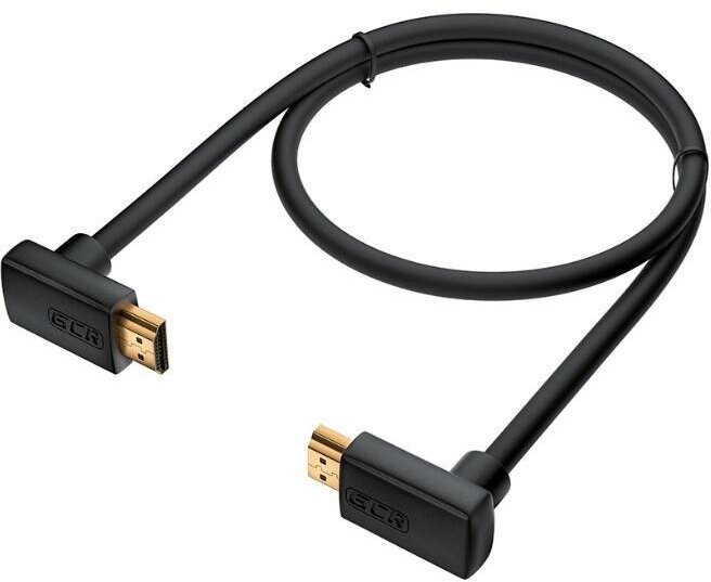 GCR Кабель 1.0m HDMI 2.0, M верхний угол /M верхний угол, черный, HDR 4:2:2, Ultra HD, 4K 60 fps 60Hz/5K*30Hz, 3D, AUDIO, 18.0 Гбит/с, 28/28 AWG, GCR-52309 Greenconnect HDMI 2.0 - HDMI 2.0 1м (GCR-523 - фото №3