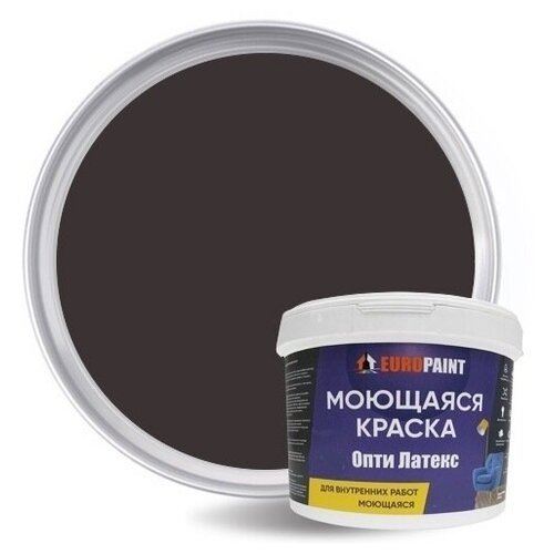 Краска EUROPAINT, моющаяся, водоэмульсионная, 4 кг, Антрацит