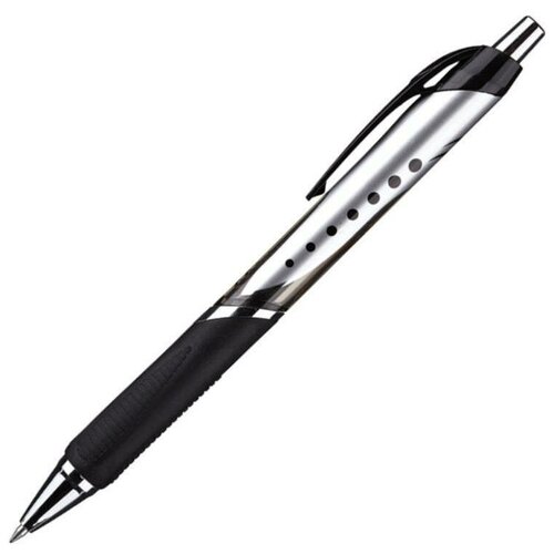Ручка гелевая автоматическая Attache Selection Victory (0.5мм, черный, резиновая манжетка) 1шт.